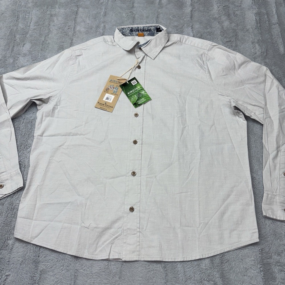Tailor Vintage Luxe Performance‎ Airotec button-down shirt  Lg Long Sleeve NWT